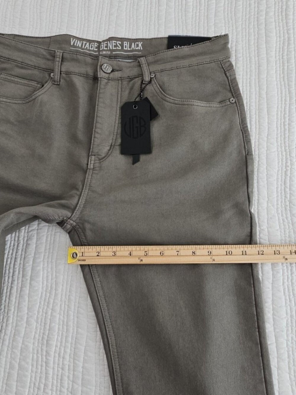 Vintage Genes Black Jeans Men's 36x30 Gray French Terry Denim Stretch NWT NEW - Picture 12 of 16